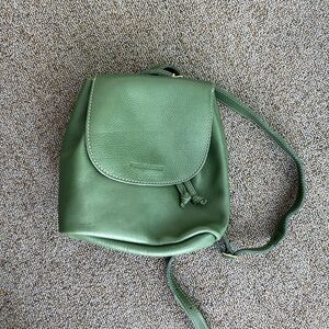 Mini green Portland leather backpack